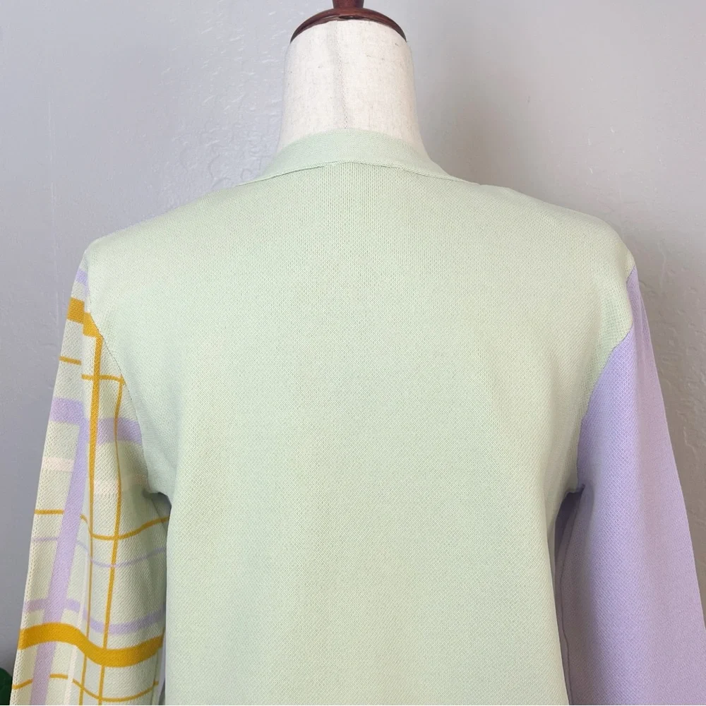 •LOVE, BONITO• Lavender Plaid Wisteria V-Neck Button Front Knit Cardigan‎ Size 4